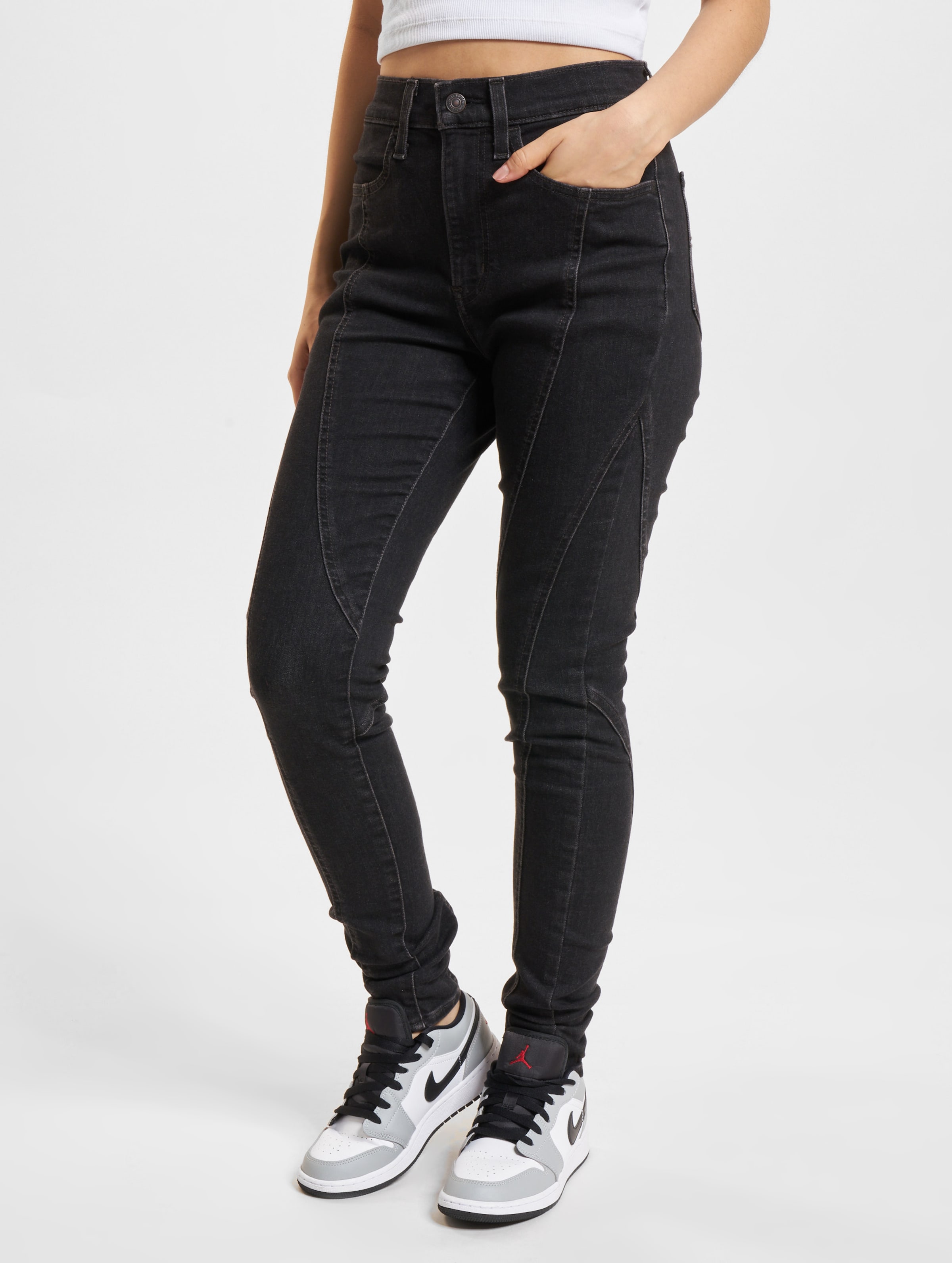 Levi's 720 Zip Front Skinny Fit Jeans Vrouwen op kleur zwart, Maat 2828