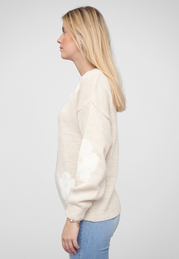 Cloud 5ive Crewneck Knit Sweater with Flowers-2