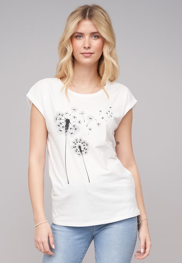 Ladies 77 Pusteblume White Tee-0