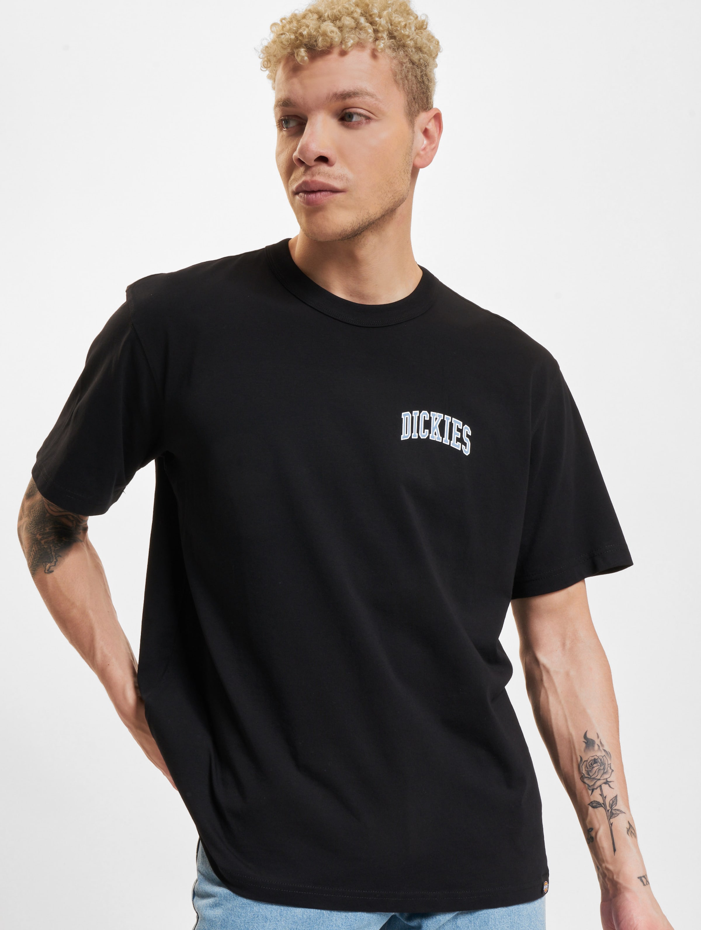 Dickies Aitkin Chest Kurzarm T-Shirt Männer,Unisex op kleur zwart, Maat XS