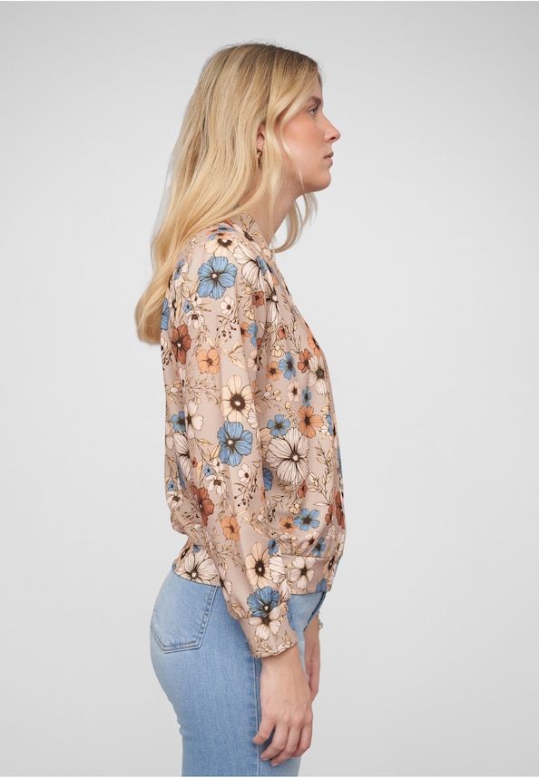 Blouson with All-Over Flower Print-3