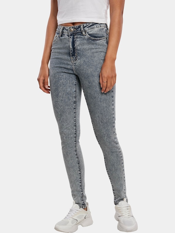 Urban Classics High Waist Skinny Jeans Mid Stone-0