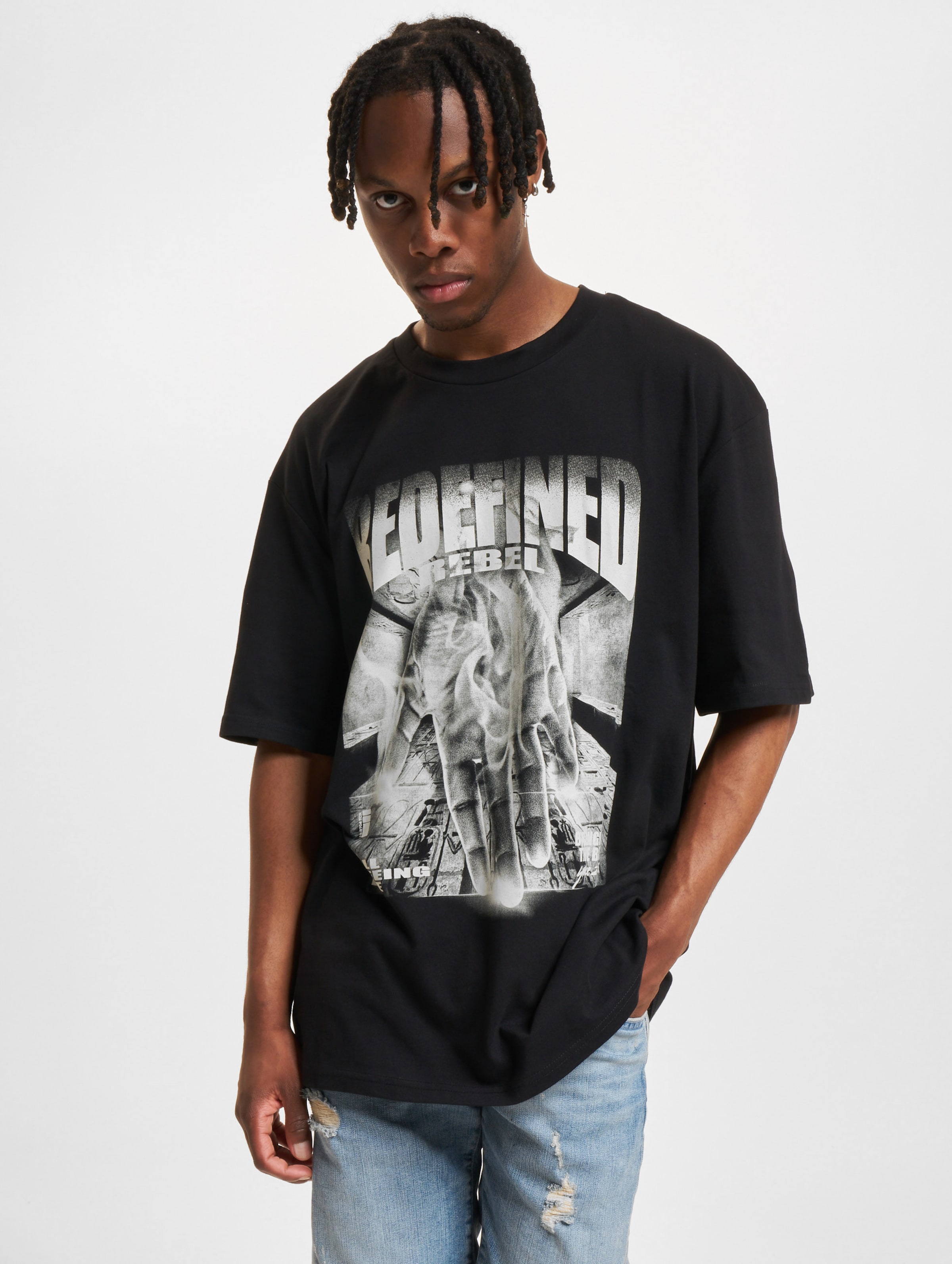 Redefined Rebel Kian Boxy Fit T-Shirt Männer,Unisex op kleur zwart, Maat XL