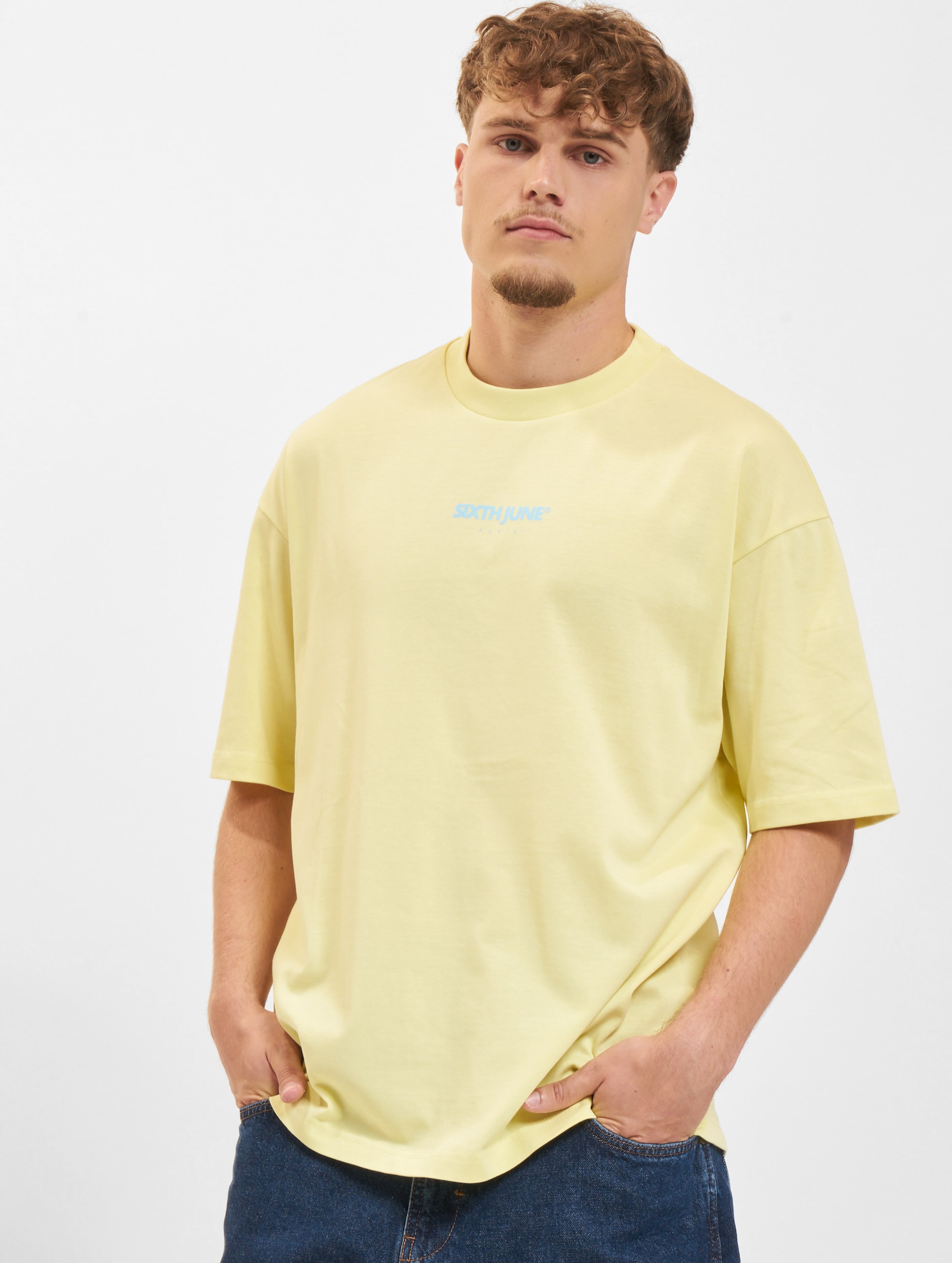 Sixth June Essentiel T-Shirt Männer,Unisex op kleur geel, Maat XL
