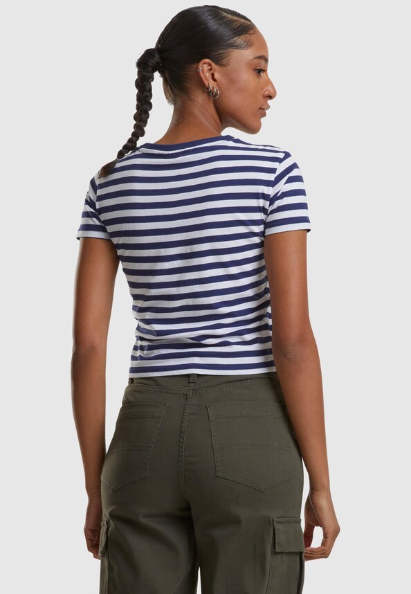 Ladies Short Striped Tee-1