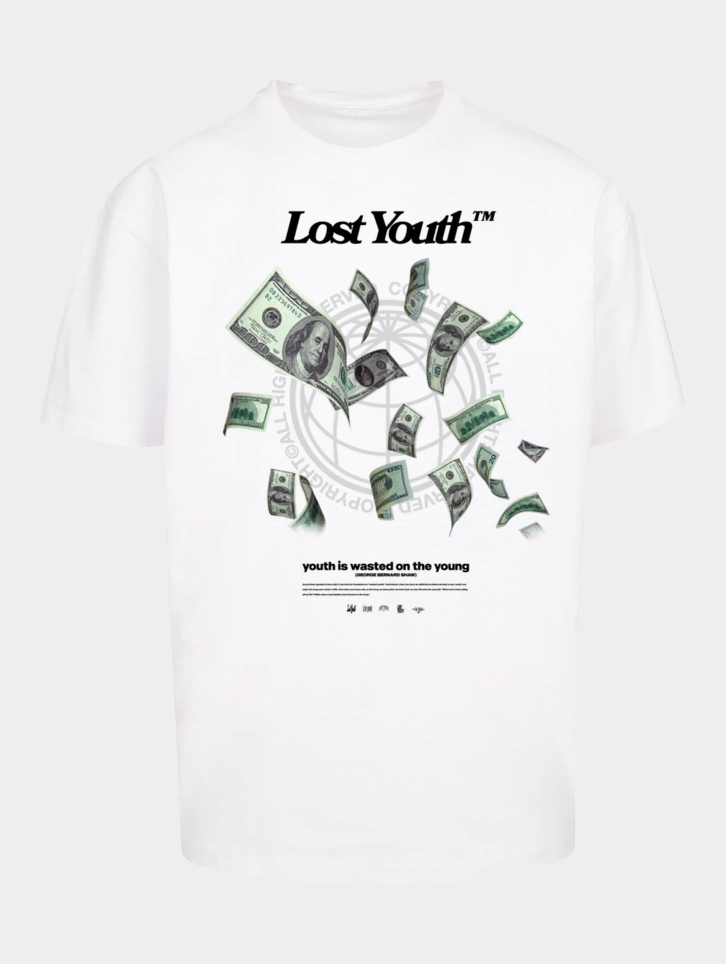 Lost Youth LY TEE- MONEY V.2 Männer,Unisex op kleur wit, Maat S