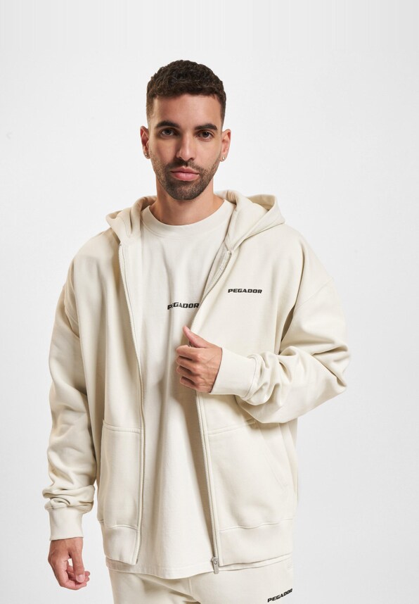 PEGADOR Logo Oversized Sweat Zip Hoodies-0