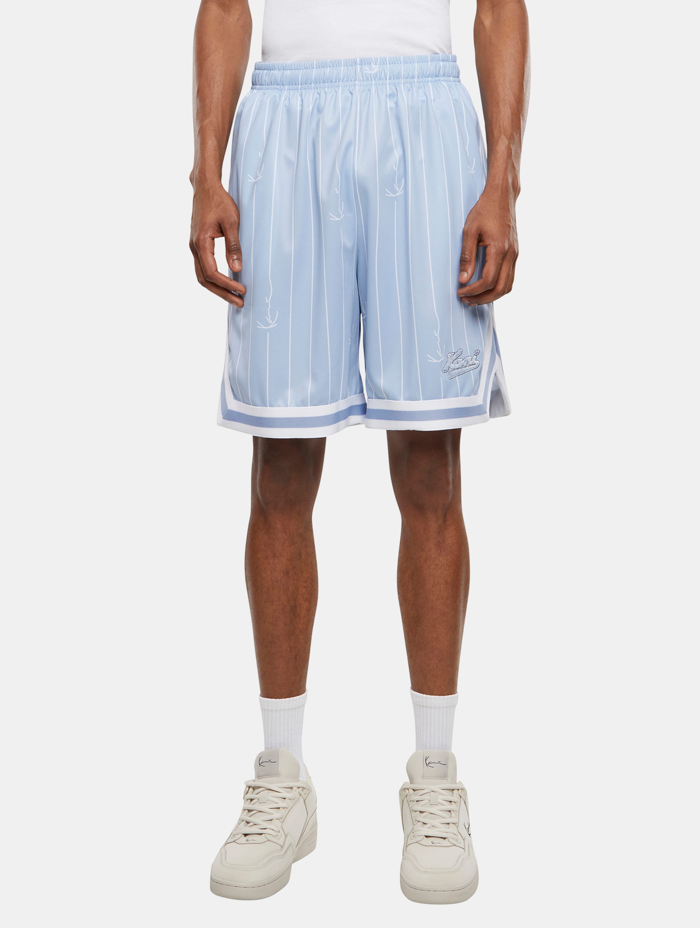 Karl Kani Small Varsity Logo Pinstripe Mesh Shorts op kleur blauw, Maat XL