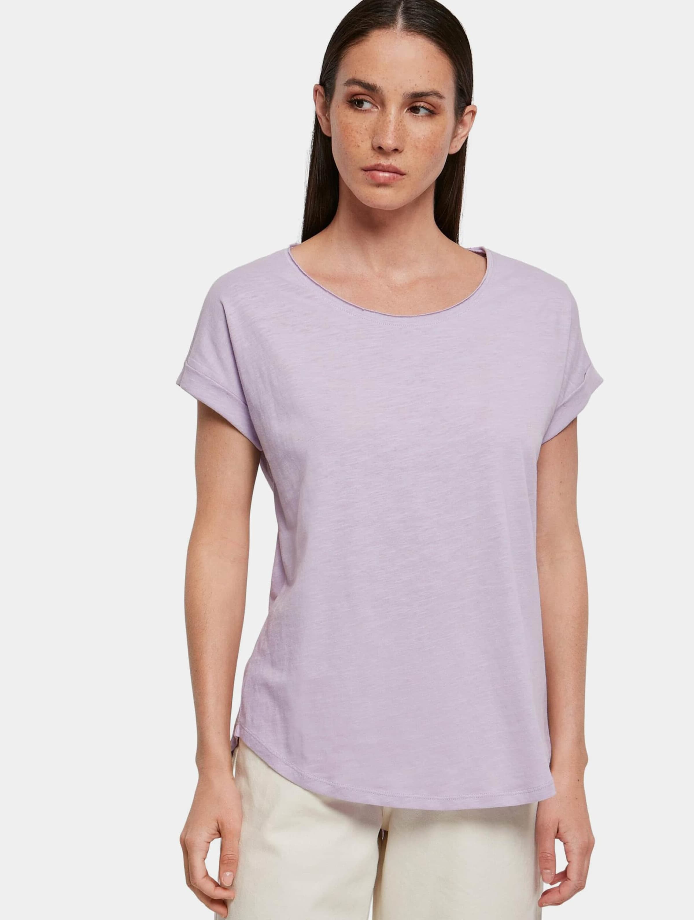 Build Your Brand Ladies Long Slub T-Shirt Vrouwen,Unisex op kleur violet, Maat 3XL