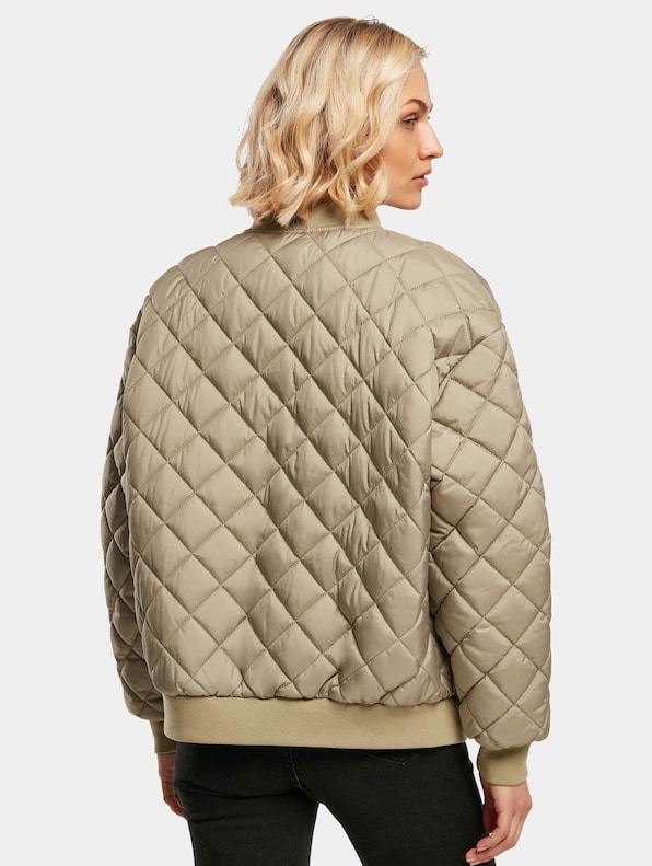 Ladies Oversized Diamond Quilted Bomber-1