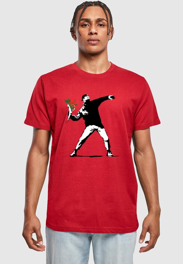 Banksy - Love Is In The Air T-Shirt-0