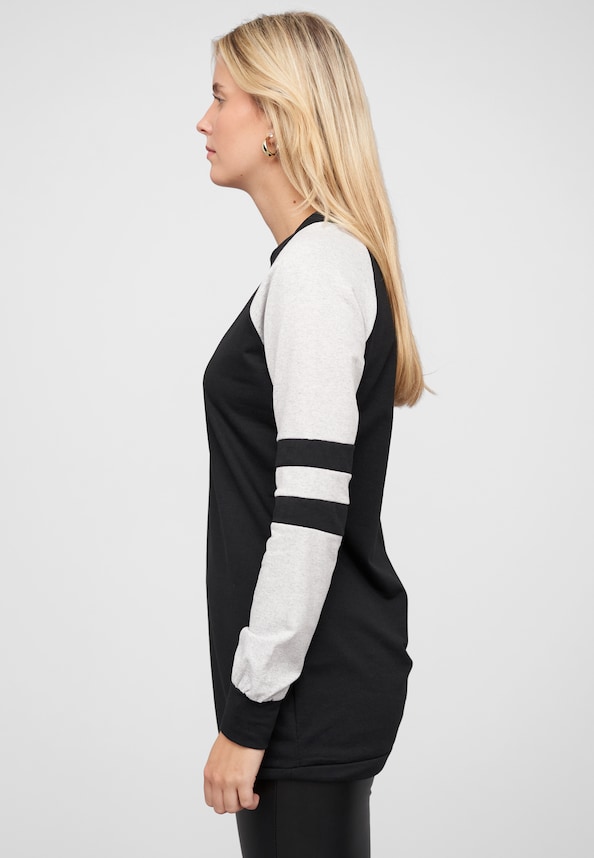 Sweatkleid mit Raglanärmeln und Rundhals Kontrast-2