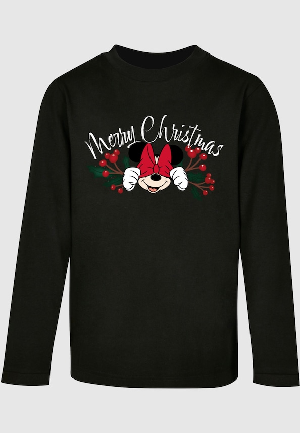 Kids Minnie Mouse - Christmas Holly Longsleeve-0