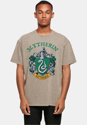 Harry Potter - Slytherin Crest Acid Washed Oversized Tee