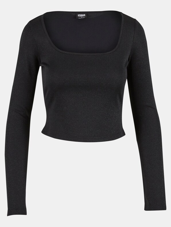 Urban Classics Ladies Glitter Square Neck Longsleeves-6