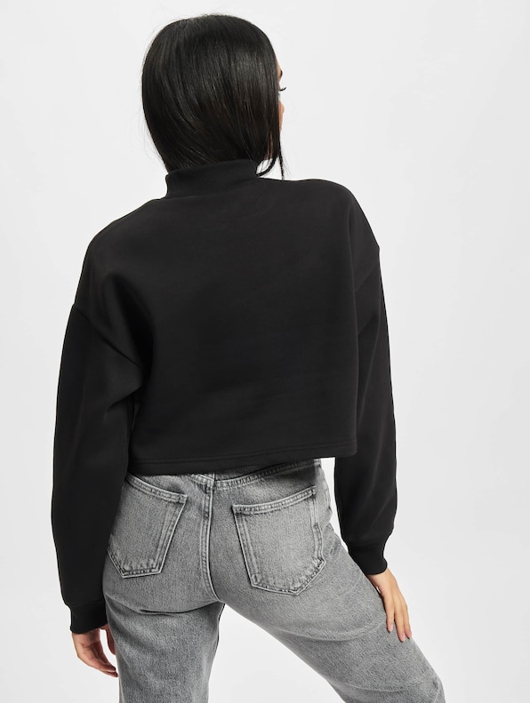 Ladies Cropped Oversized High Neck Crew-1