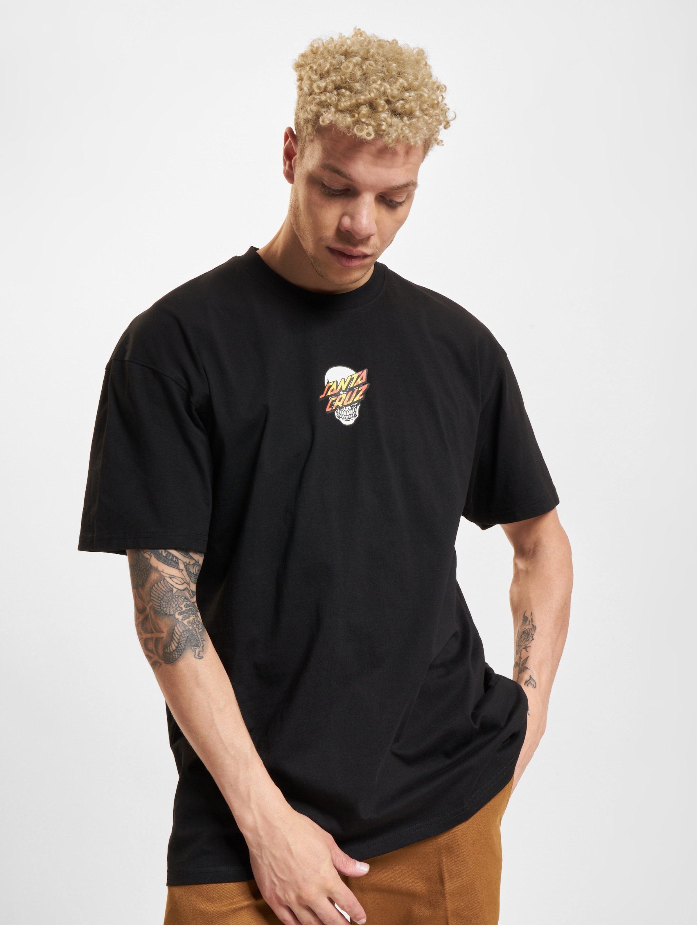 Santa Cruz Dressen Skull Dot Front T-Shirt Männer,Unisex op kleur zwart, Maat M