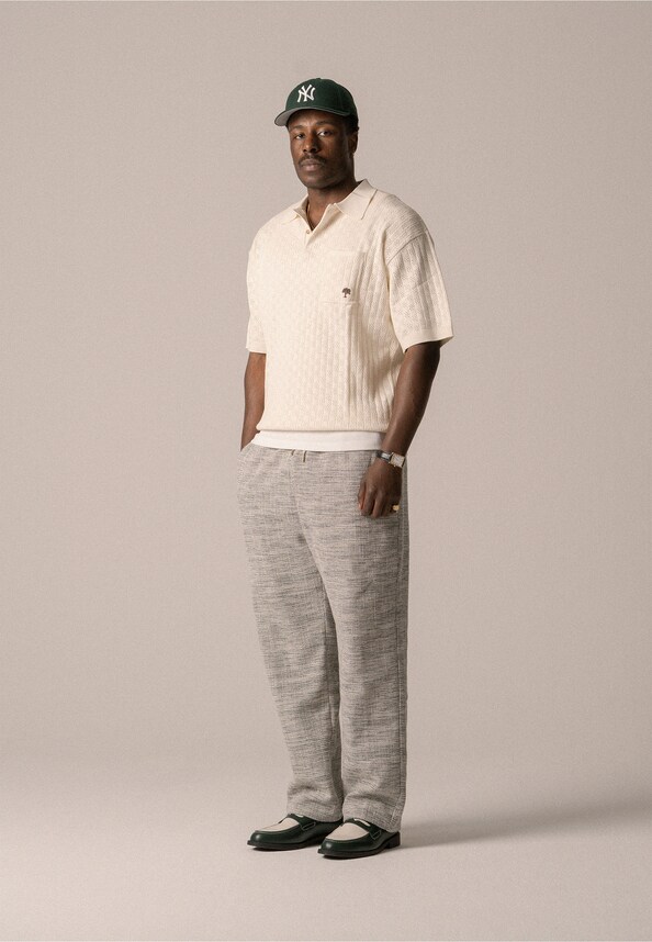 Pointelle Knit Polo-1