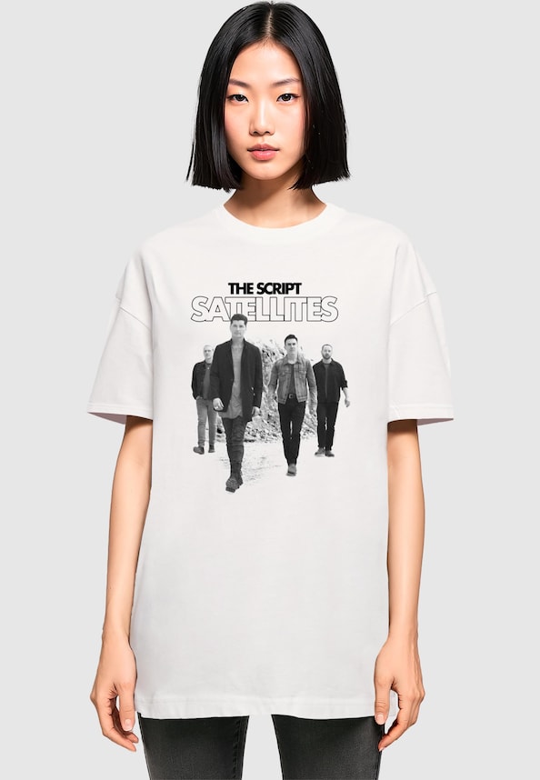 Ladies The Script - Satellites Photo Oversized Boyfriend Tee-0