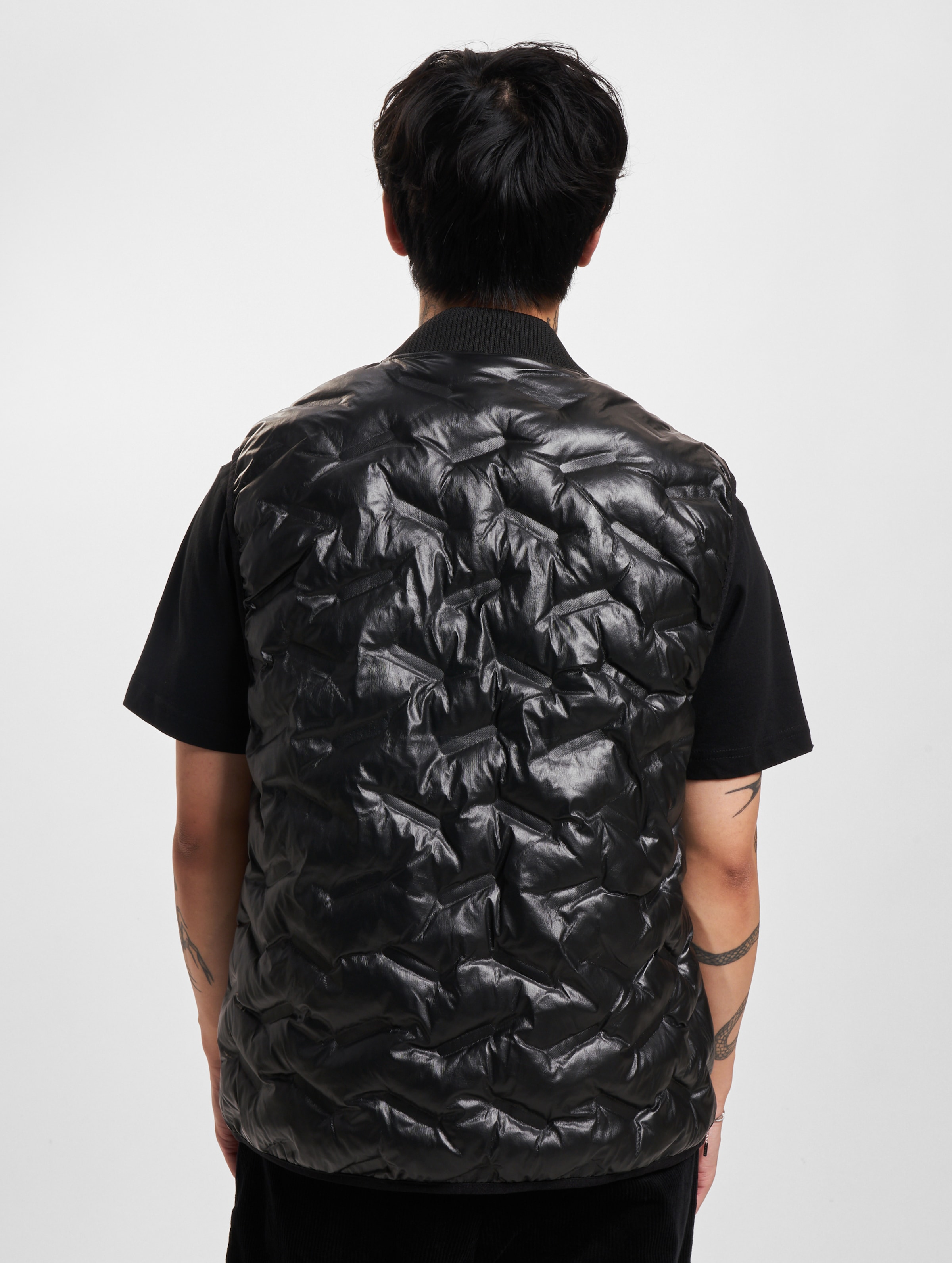 JM233-013-1 SJ Script Logo Heat Seal Puffer Vest | DEFSHOP | 70445