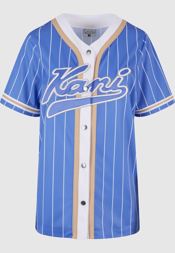 KW241-029-1 Karl Kani Varsity Pinstripe Baseball Shirt-3