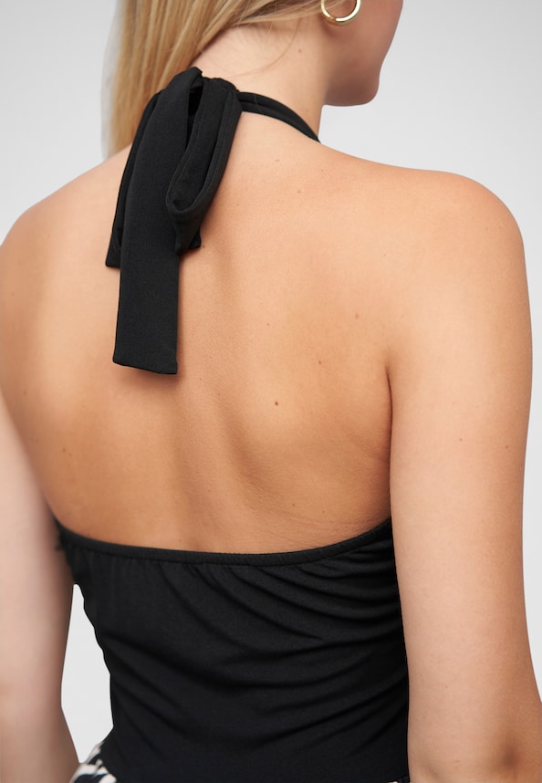 Maxi Neckholder-Dress with zebra print-5