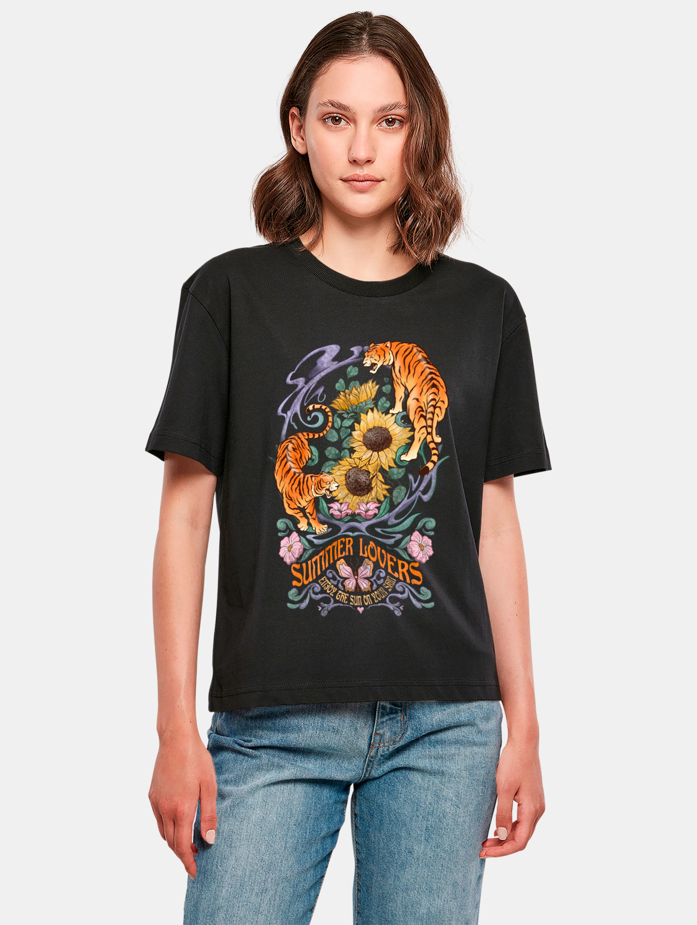 Miss Tee Summer Lovers T-Shirts Frauen,Unisex op kleur zwart, Maat XL