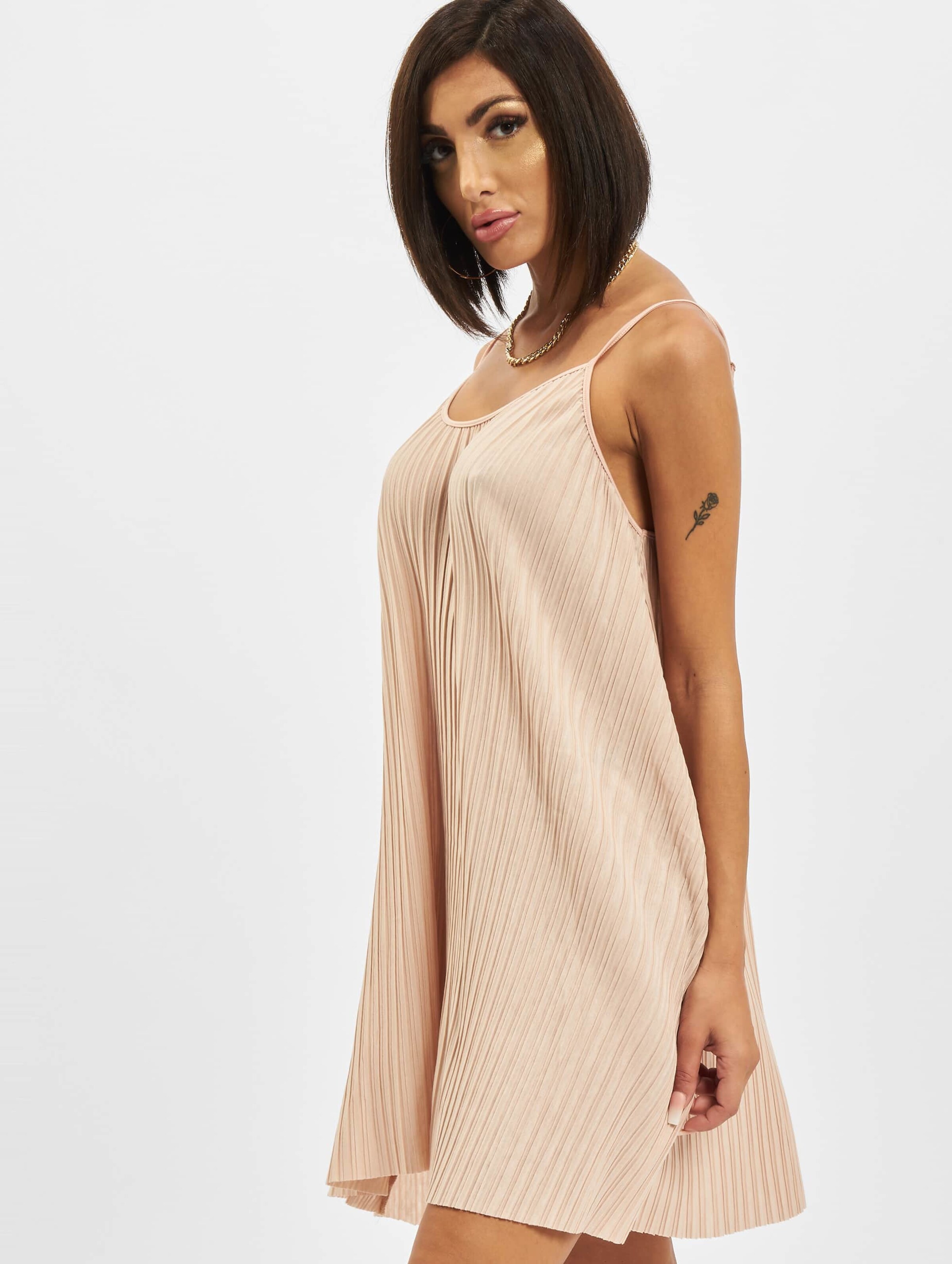 Urban Classics Ladies Jersey Pleated Slip Dress Vrouwen op kleur roze, Maat L