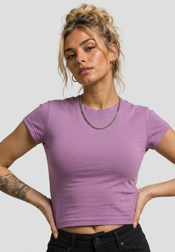 Ladies Stretch Jersey Cropped-0