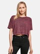 Ladies Acid Washed Cropped Tee-0