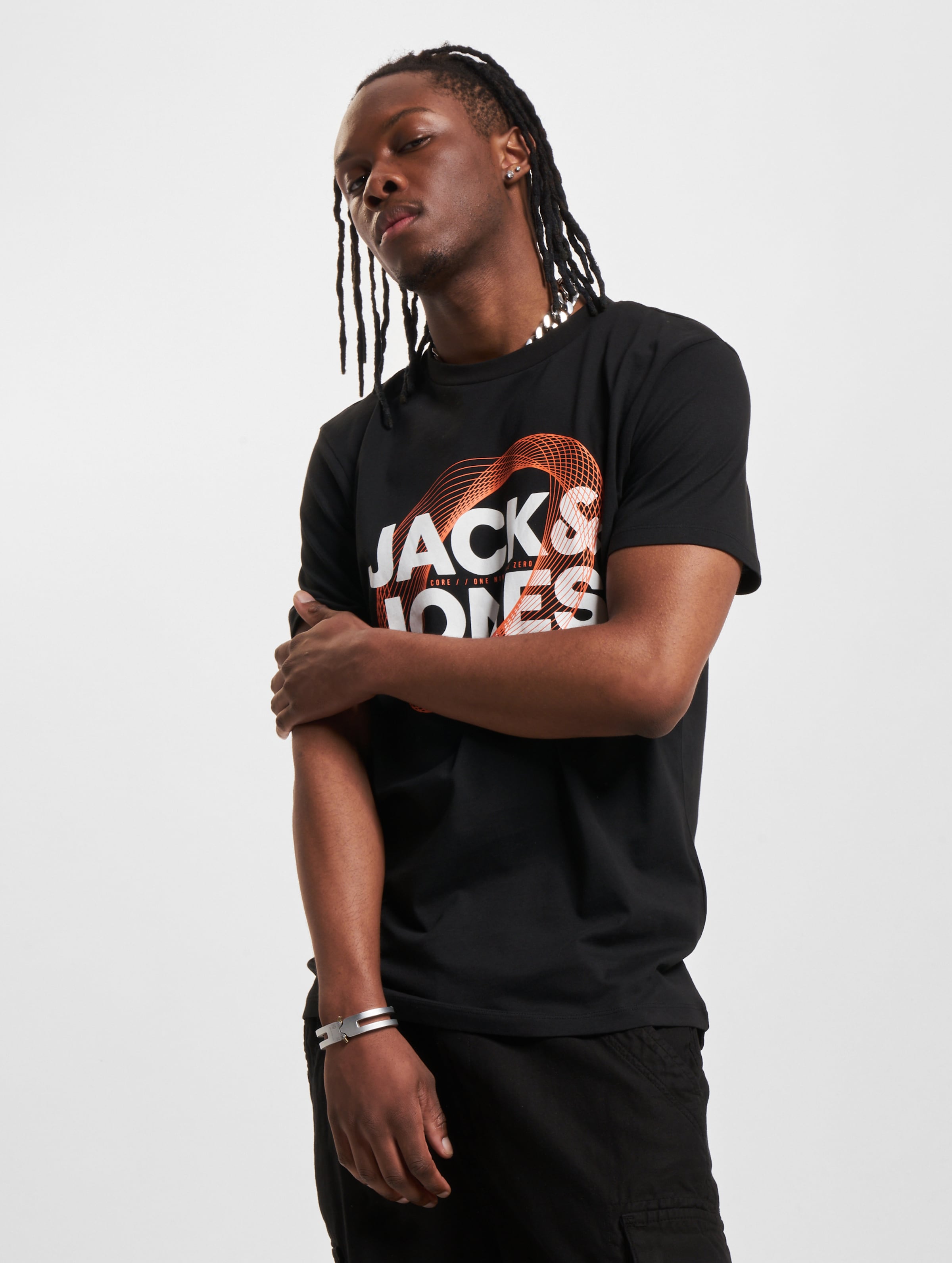 Jack & Jones T-Shirt Mannen op kleur zwart, Maat L