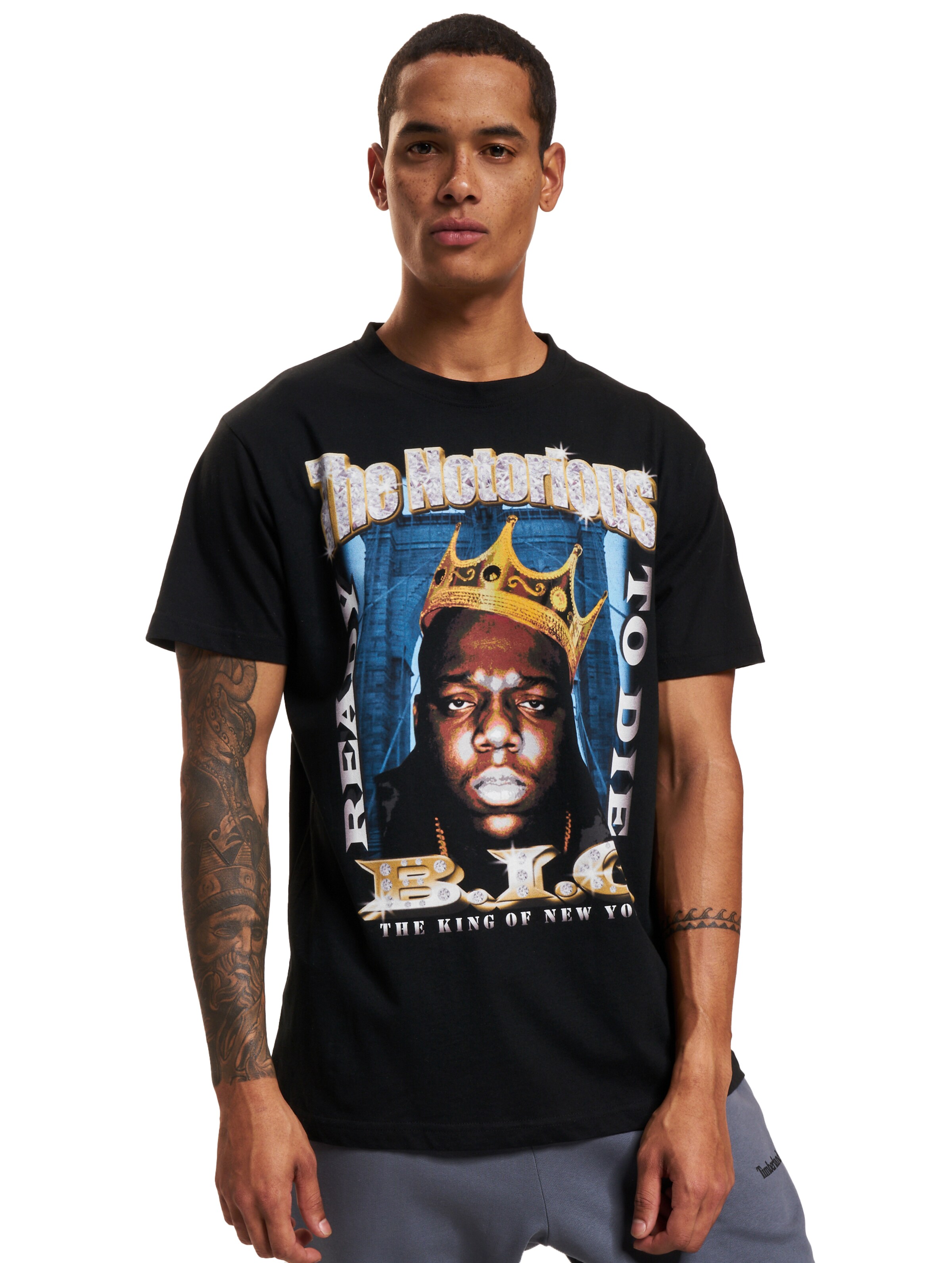 Mister Tee Biggie Crown Mannen op kleur zwart, Maat XL