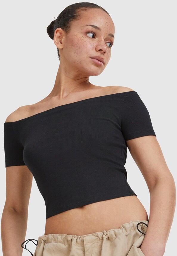 Ladies Organic Off Shoulder Rib Tee-10