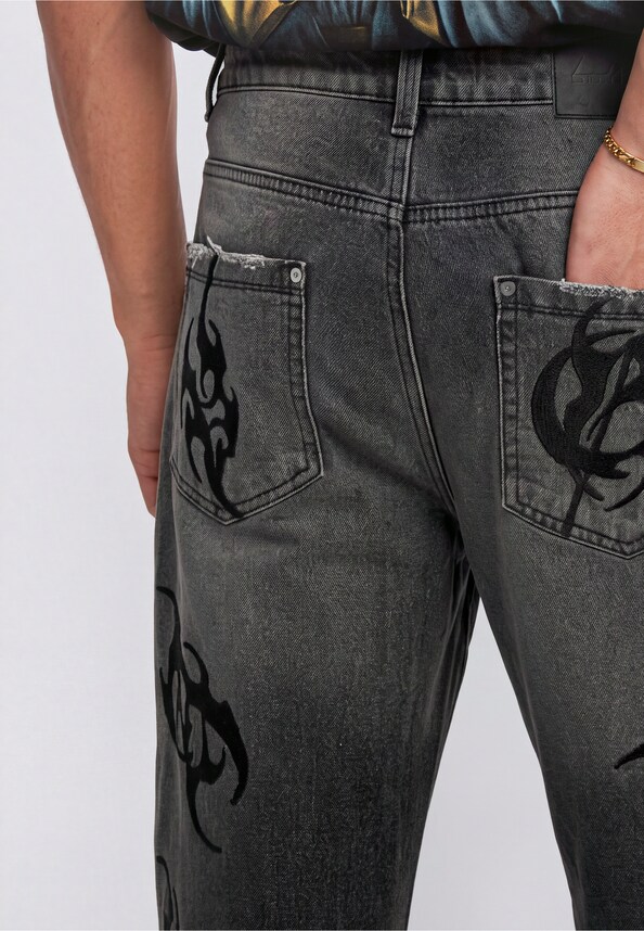 FLAT EMBROIDERY BALLOON DENIM-6