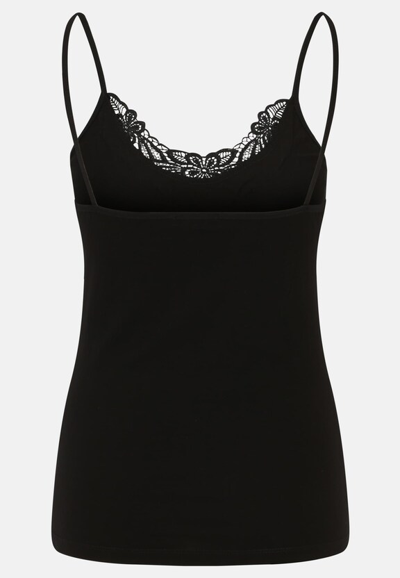 Cloud5ive Damen Top 2er Set V-Neck Spitzentop unicolor schwarz-3