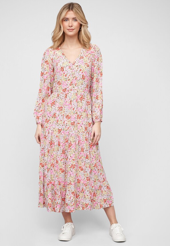 VIKIKKI V-NECK L/S MIDI DRESS/SU/R-4