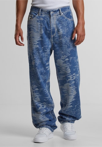 OG K Distress Camo Five Pocket Denim