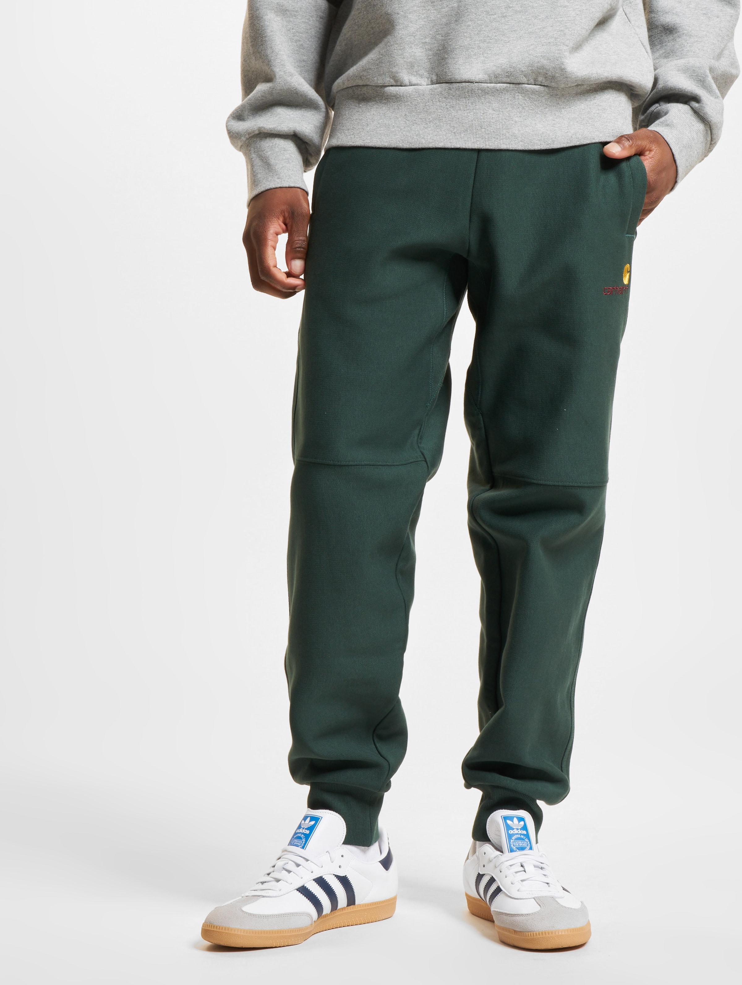 Carhartt WIP American Script Jogginghose op kleur groen, Maat XS