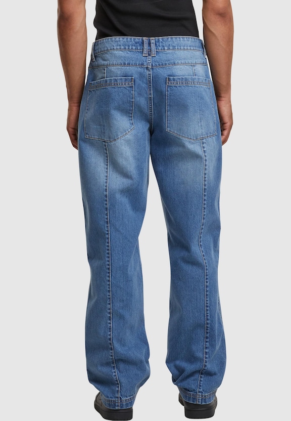 Wide Leg Denim With Dividing Seams-1