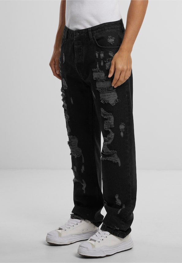 Firio Destroyed Straight Jeans-2