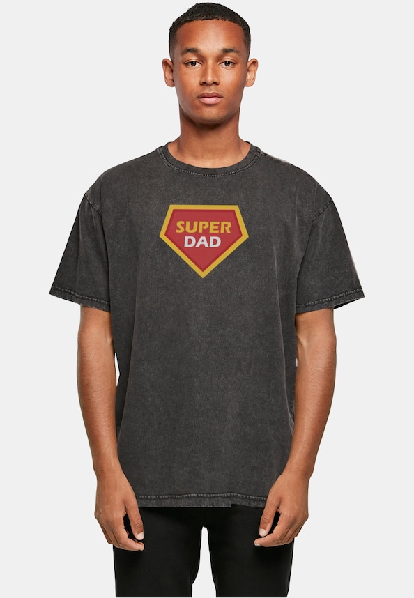 Fathers Day - Super dad Acid Washed Heavy Oversized-0