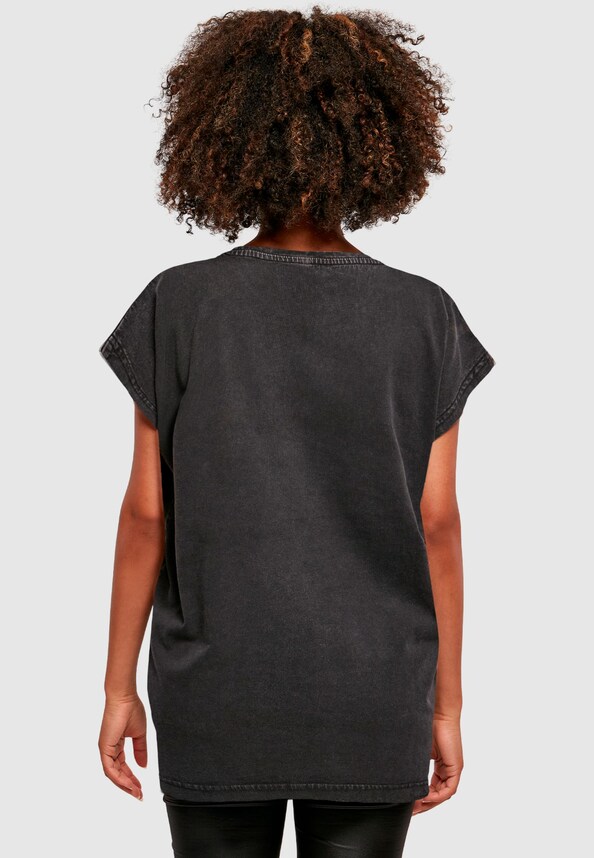 Ladies Snow White - Apple Silhouette Acid Washed T-Shirt-1