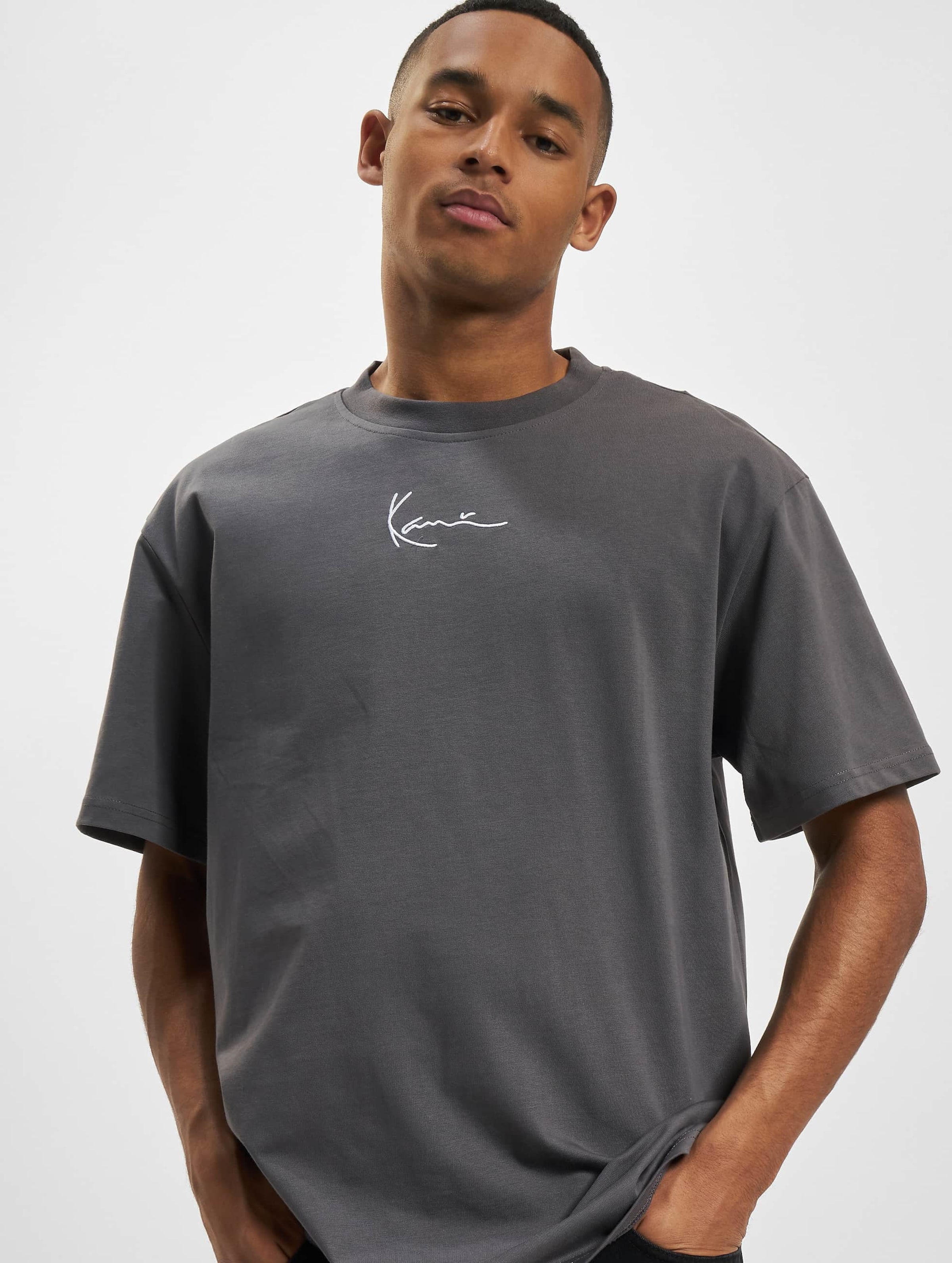Karl Kani KM-TE011-012-07 KK Small Signature Essential T-Shirt Mannen op kleur grijs, Maat XXL