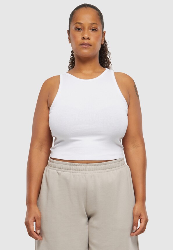 Ladies Organic Cropped Rib Top-8
