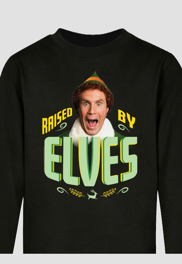 Kids Elf - Raised By Elves Longsleeve-0