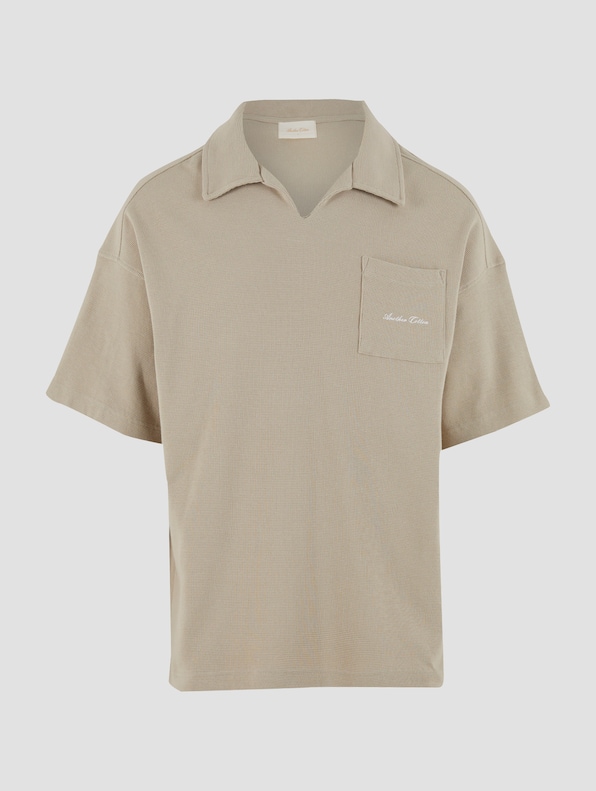 Another Cotton Lab Another Waffle Oversized Polo Shirt-4