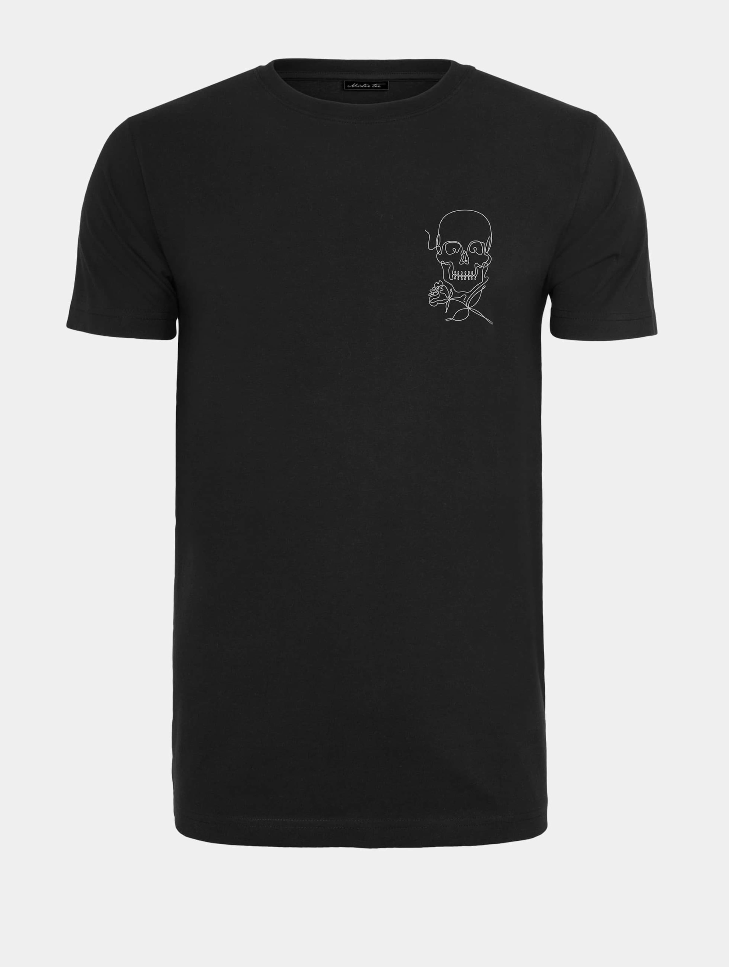 Mister Tee - Skull One Line Heren T-shirt - 5XL - Zwart