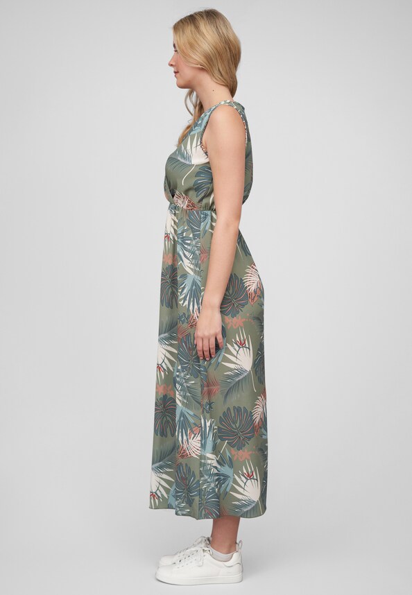 Maxi Kleid in Wickeloptik mit Tropical All Over Print-2