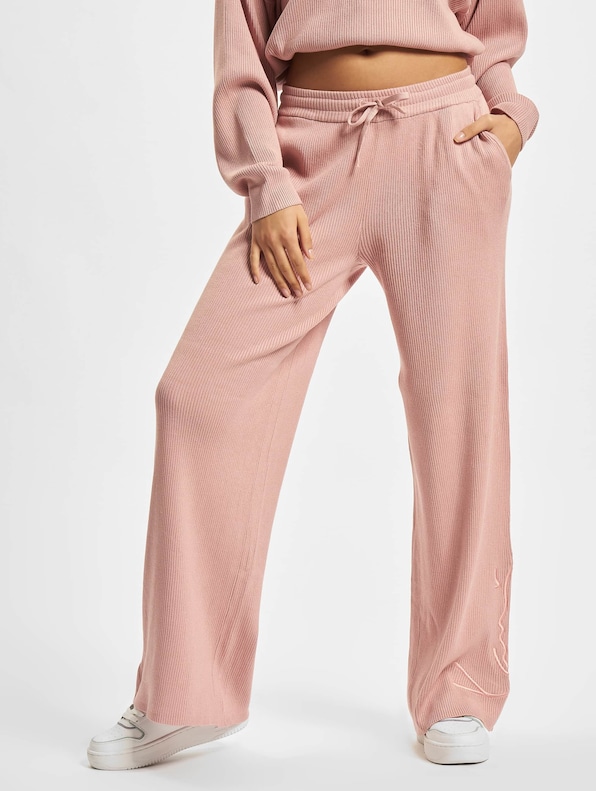 KW221-022-1 Signature Wide Leg Rib Pants-2