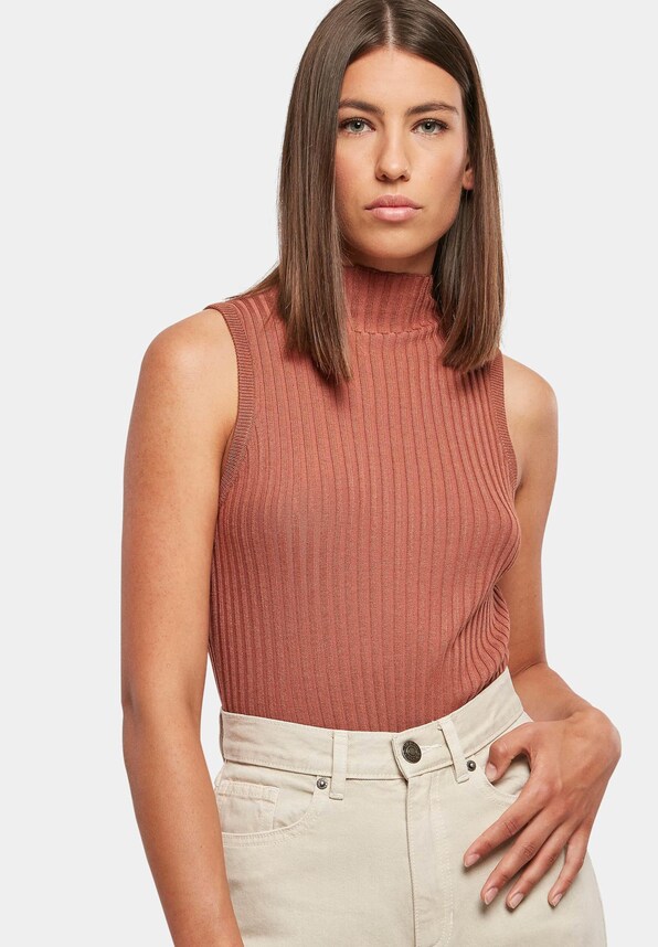 Ladies Rib Knit Sleevless-3